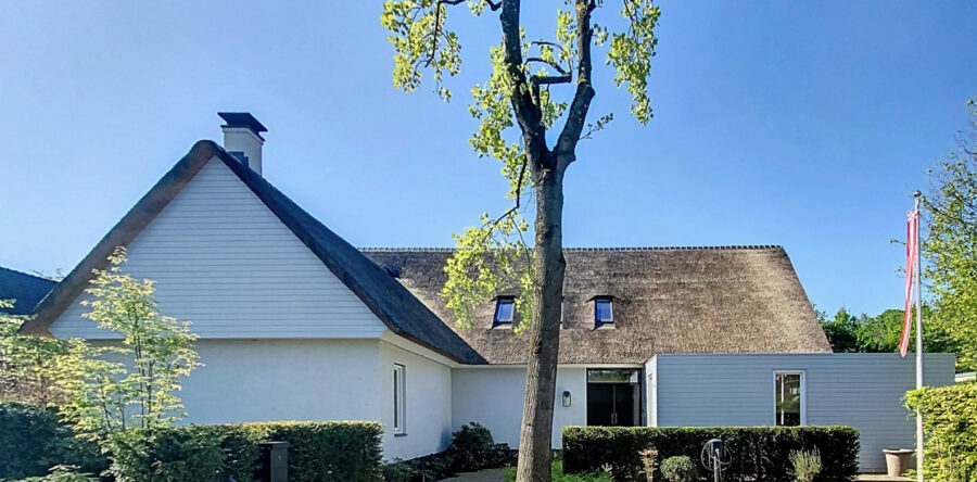 nieuwbouw woning met rieten dak